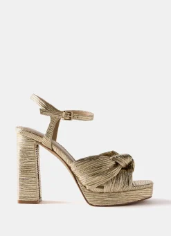 Amy Gold Textured Platform High Heels