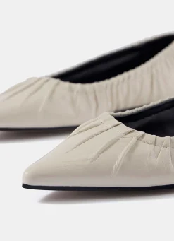 Arella Cream Leather Flat Pumps