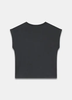 Black Cotton Bow Graphic T-Shirt