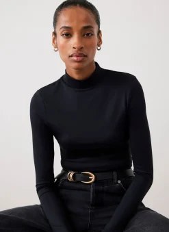 Black High Neck Layering Top
