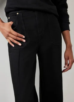 Black High Rise Wide Jeans