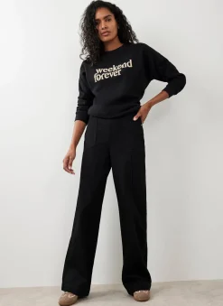 Black High Rise Wide Jeans