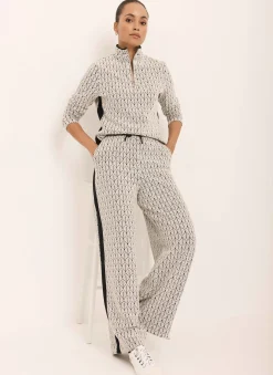 Black Jacquard Zip Top