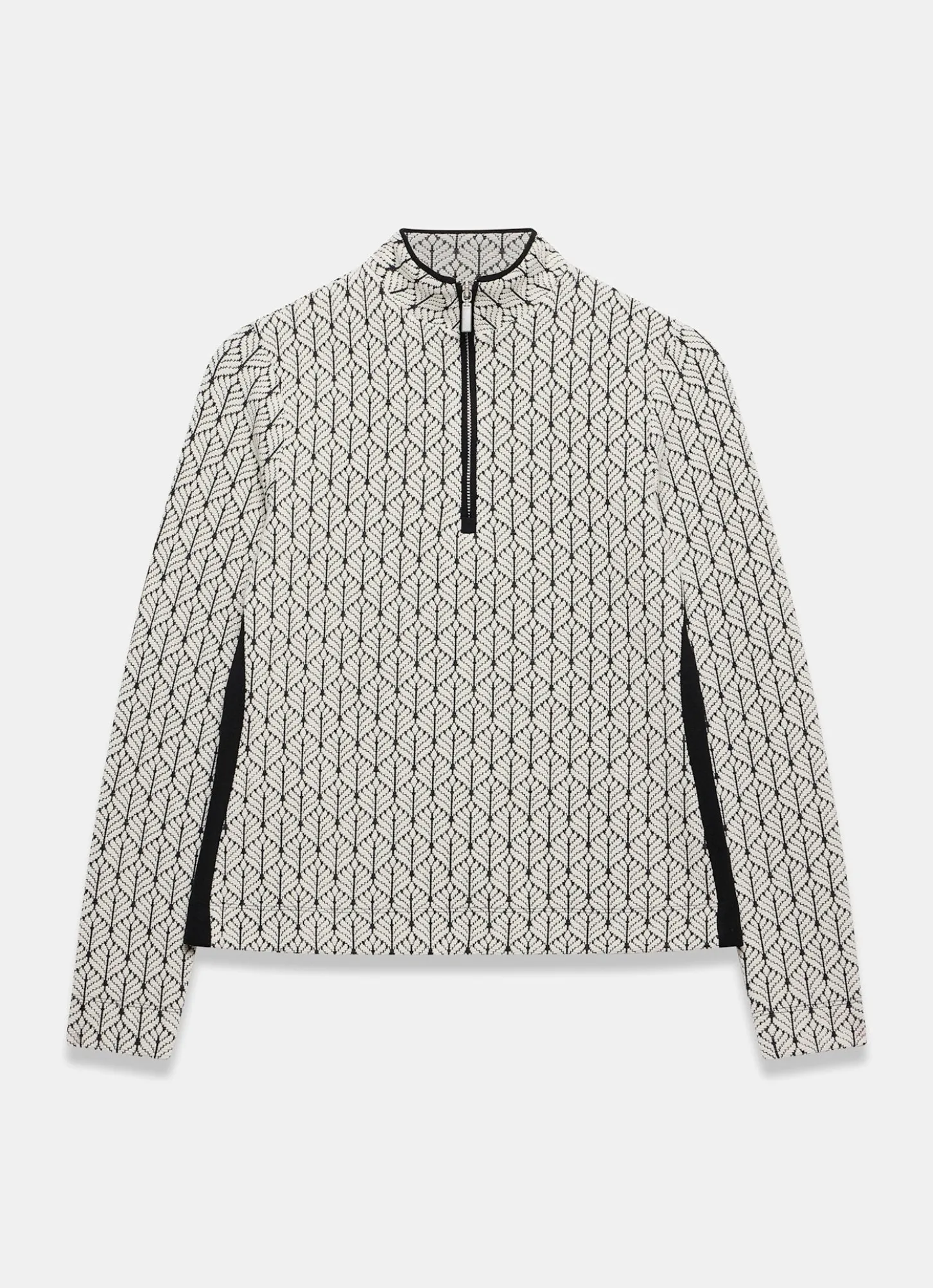 Black Jacquard Zip Top