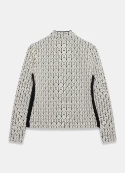 Black Jacquard Zip Top