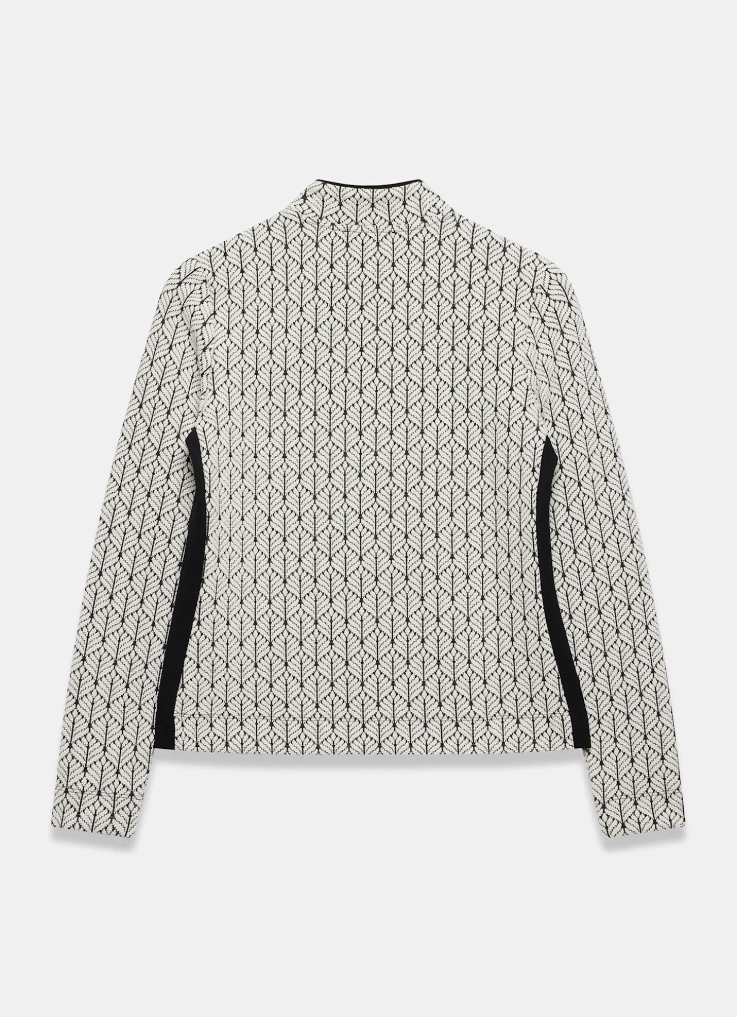 Black Jacquard Zip Top