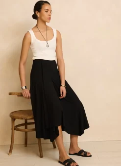 Black Jersey Asymmetric Skirt