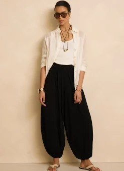 Black Jersey Balloon Trousers
