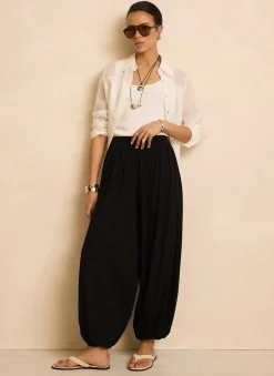 Black Jersey Balloon Trousers