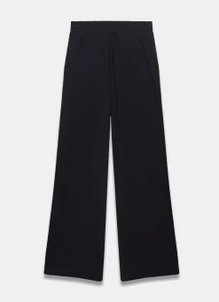 Black Jersey Palazzo Wide Leg Trousers