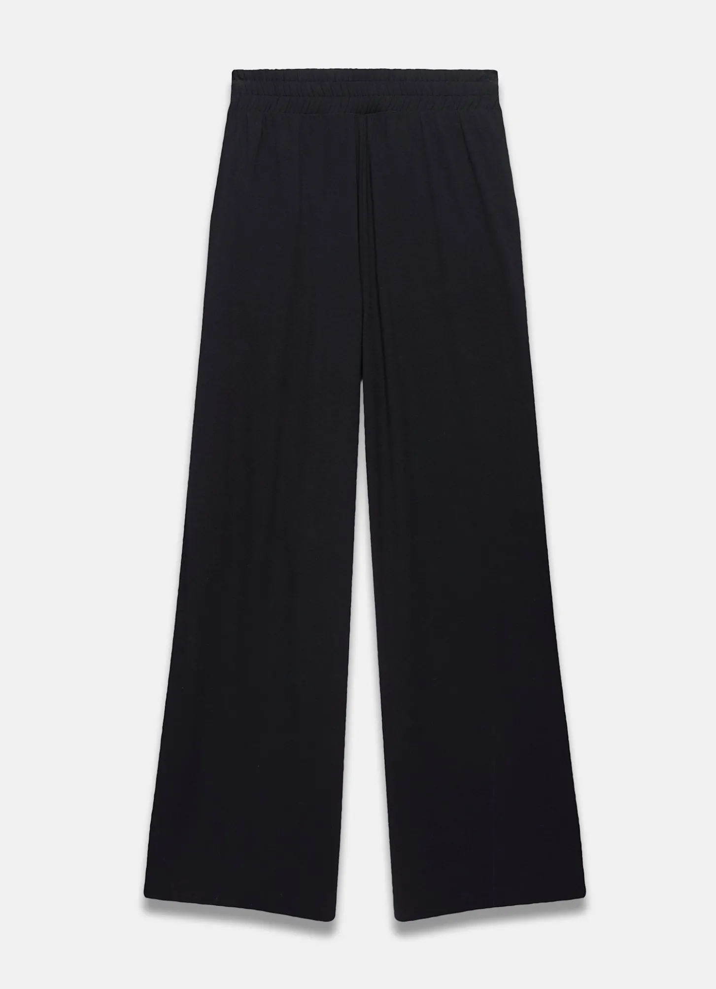 Black Jersey Palazzo Wide Leg Trousers
