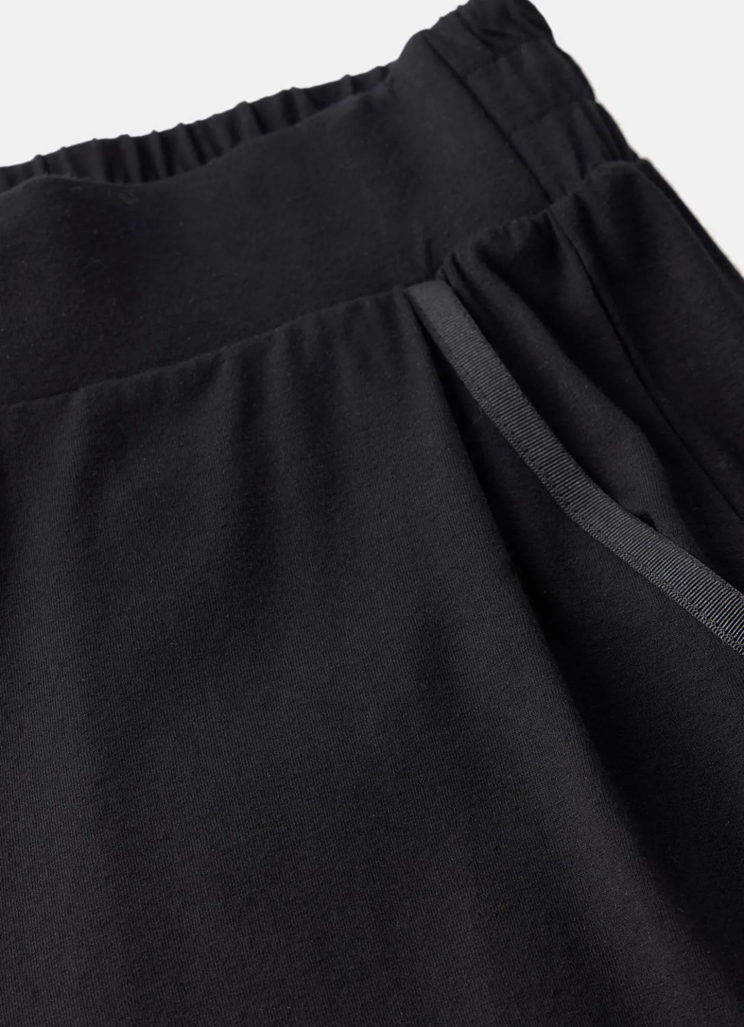 Black Jersey Palazzo Wide Leg Trousers