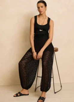 Black Lace Balloon Trousers