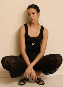Black Lace Balloon Trousers