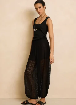 Black Lace Balloon Trousers