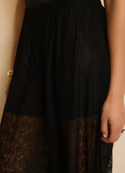Black Lace Balloon Trousers