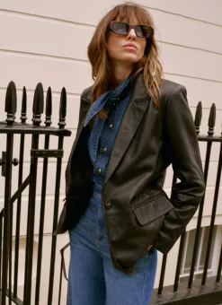 Black Leather Blazer