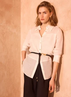 Black Leather Tie Waist Belt