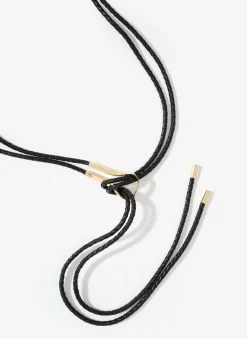 Black Leather Tie Waist Belt