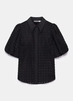 Black Petal Detail Shirt