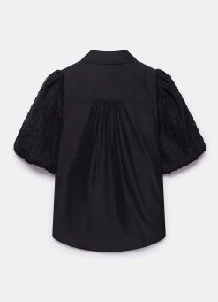 Black Petal Detail Shirt