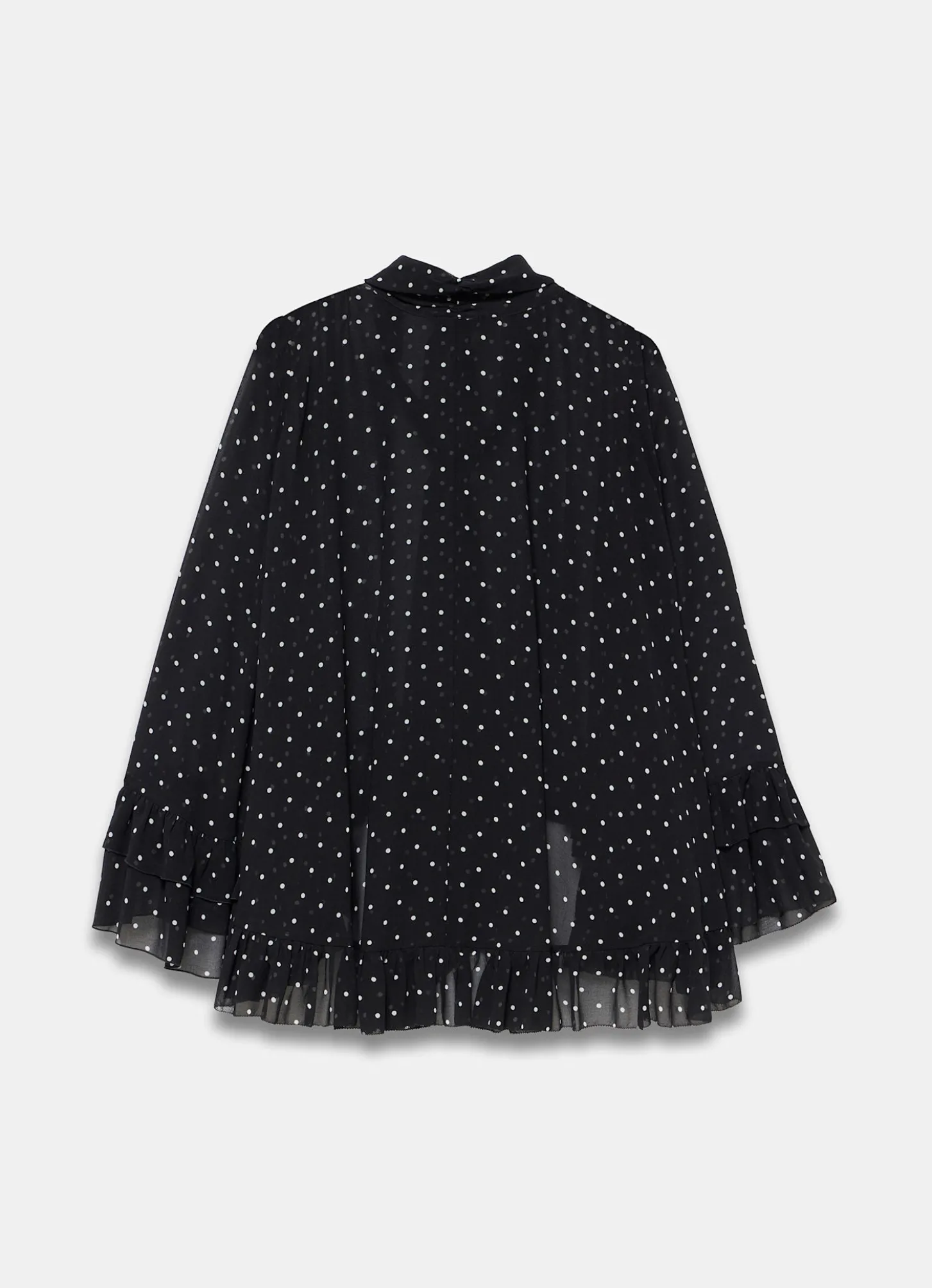 Black Polka Dot Print Blouse