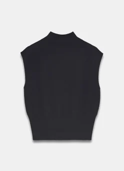 Black Sleeveless Knit Top