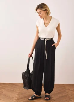 Black Soft Balloon Trousers