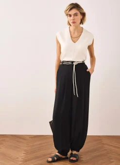 Black Soft Balloon Trousers