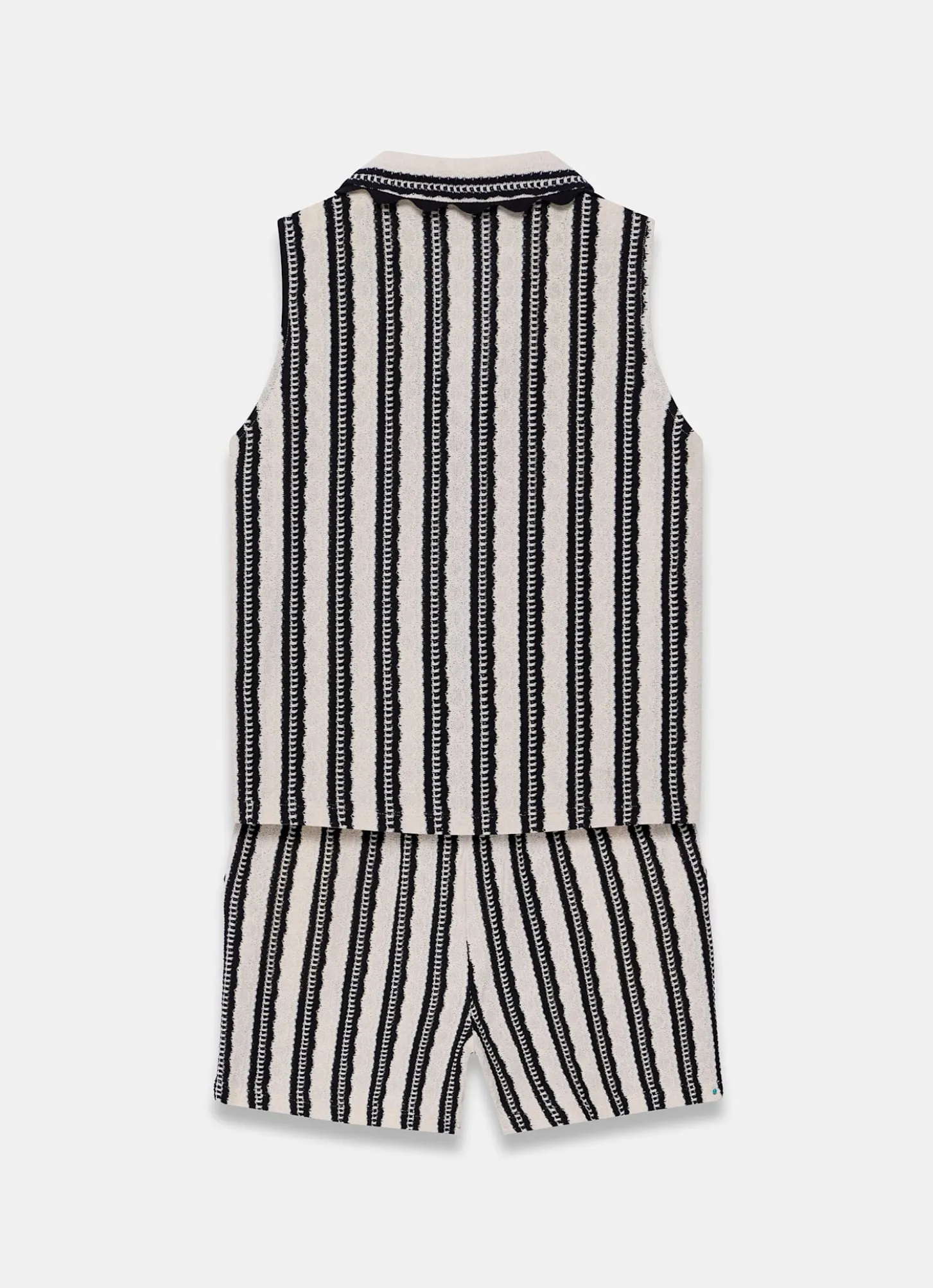 Black Stripe Beach Short Set