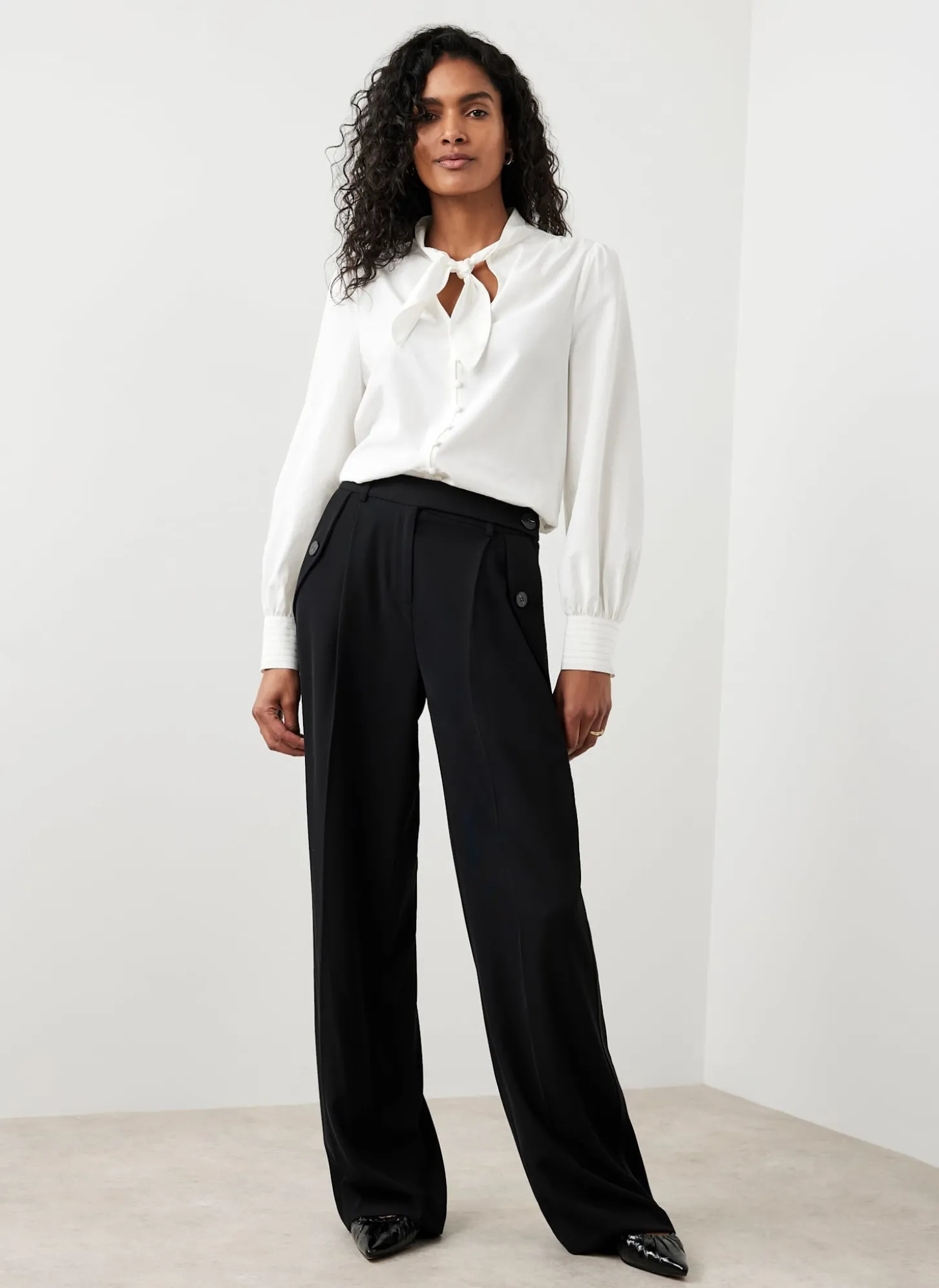 Black Tailored Wide Trousers