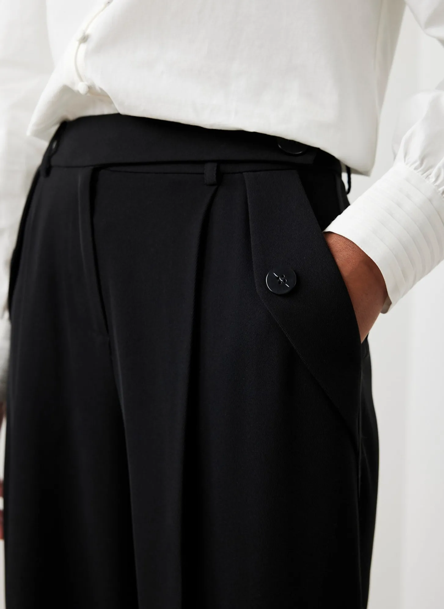 Black Tailored Wide Trousers