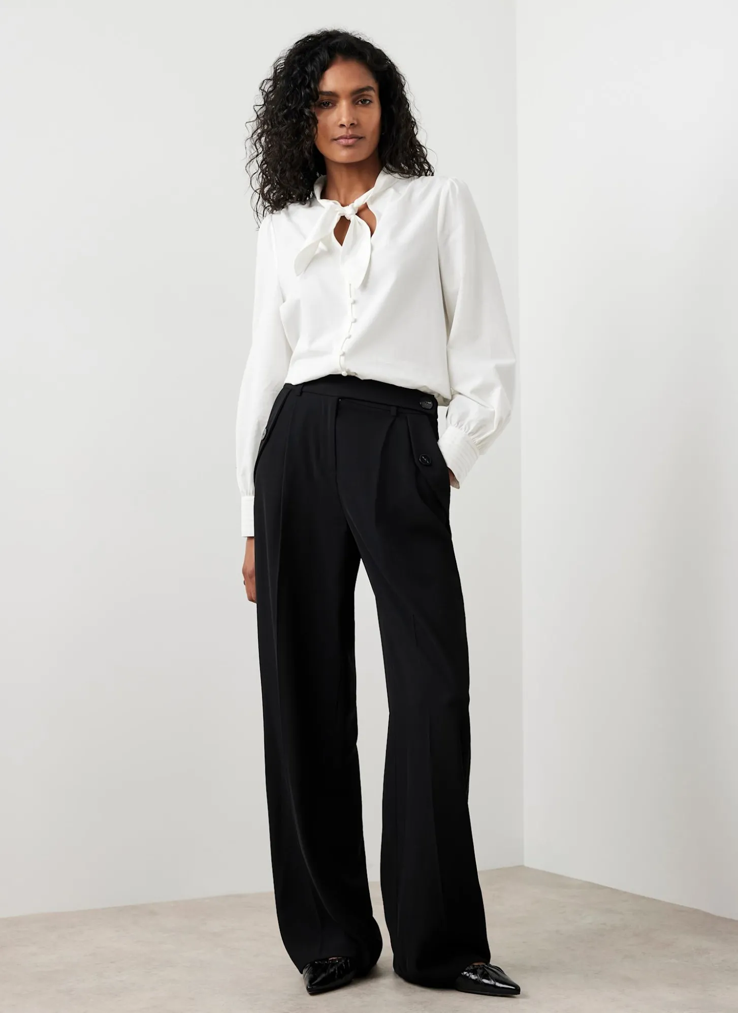 Black Tailored Wide Trousers
