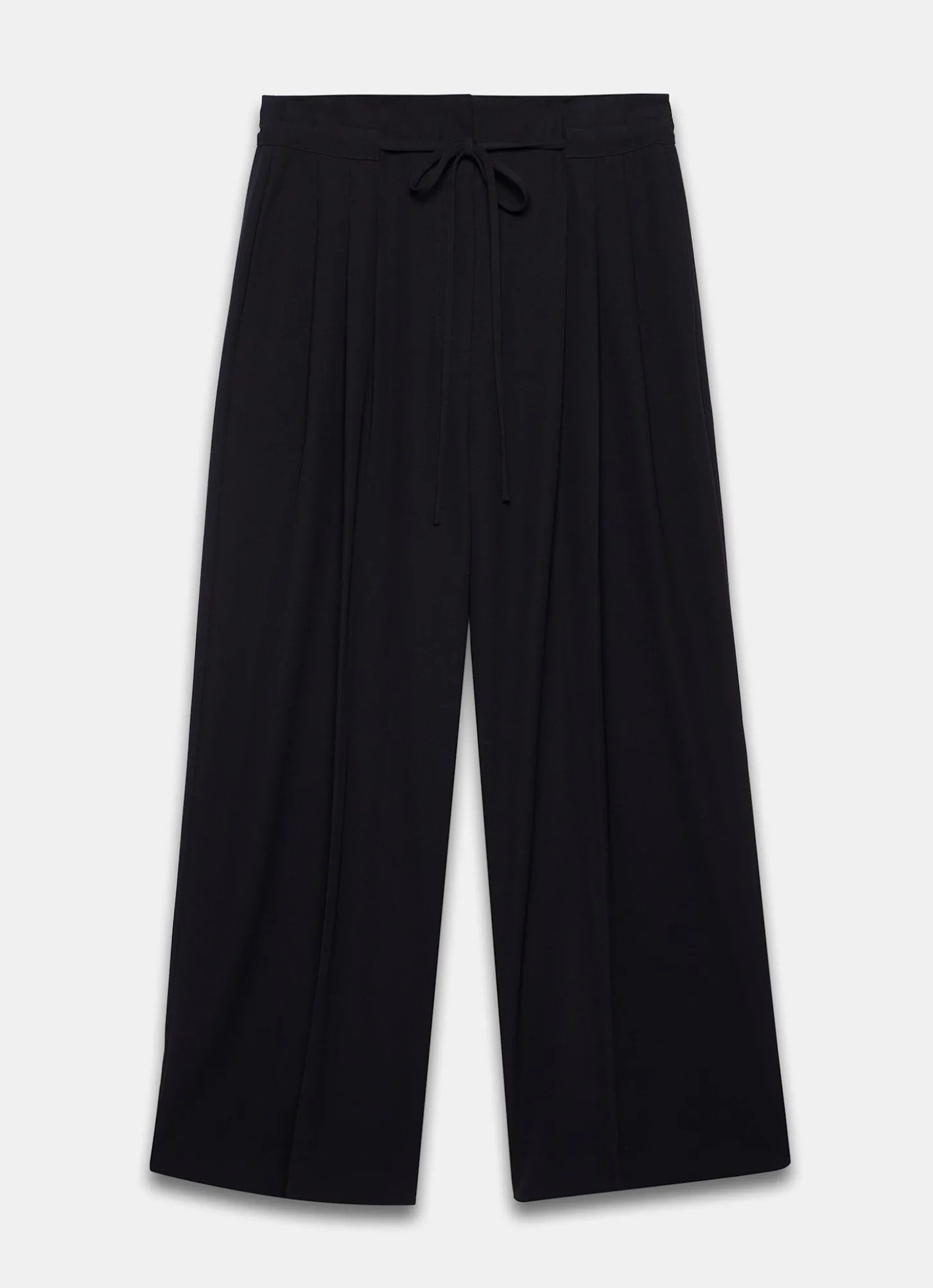 Black Tie Detail Wide Trousers
