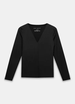 Black V Neck Layering Top
