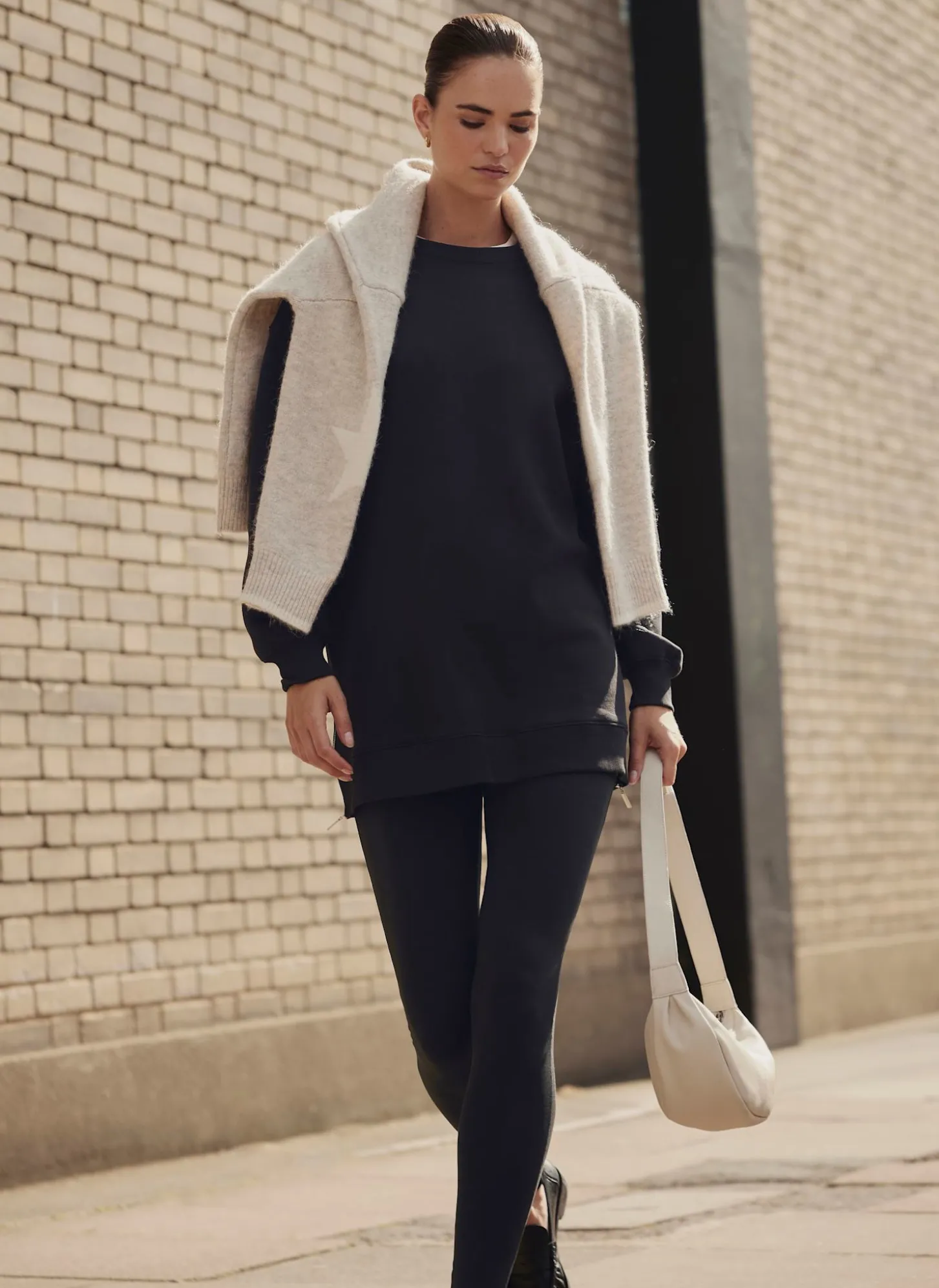 Black Zip Longline Sweatshirt