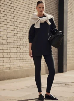 Black Zip Longline Sweatshirt