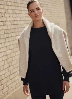 Black Zip Longline Sweatshirt