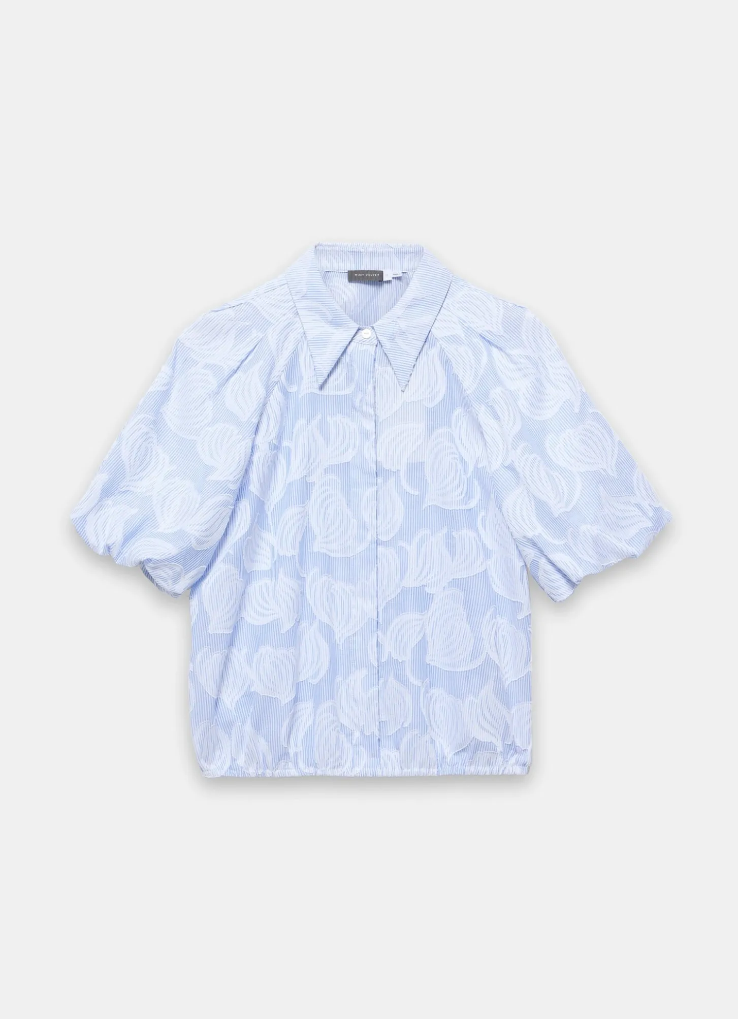 Blue Cotton Jacquard Striped Shirt