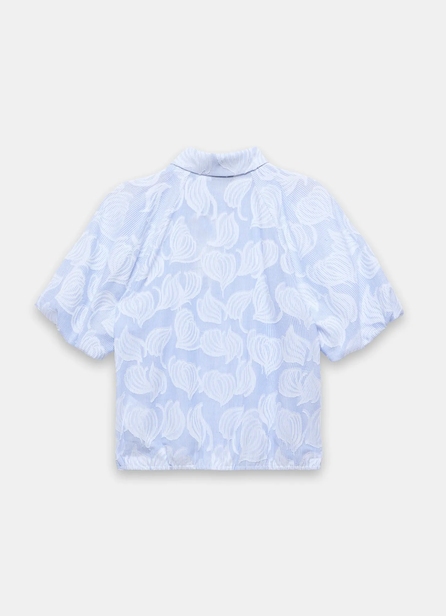 Blue Cotton Jacquard Striped Shirt