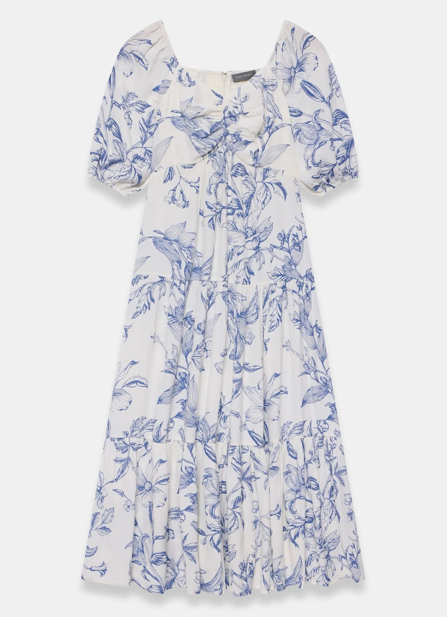 Blue Floral Print Maxi Dress