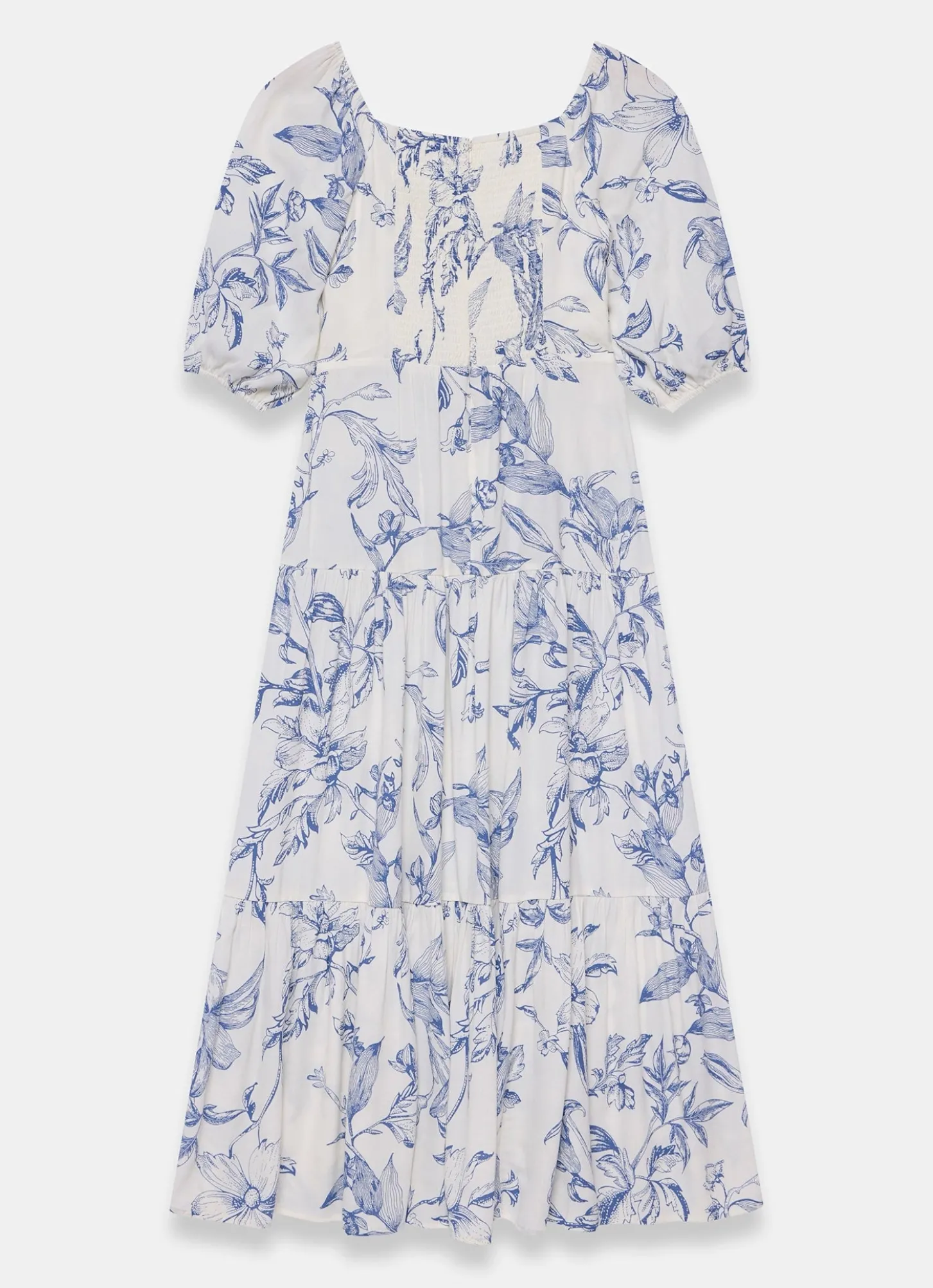 Blue Floral Print Maxi Dress