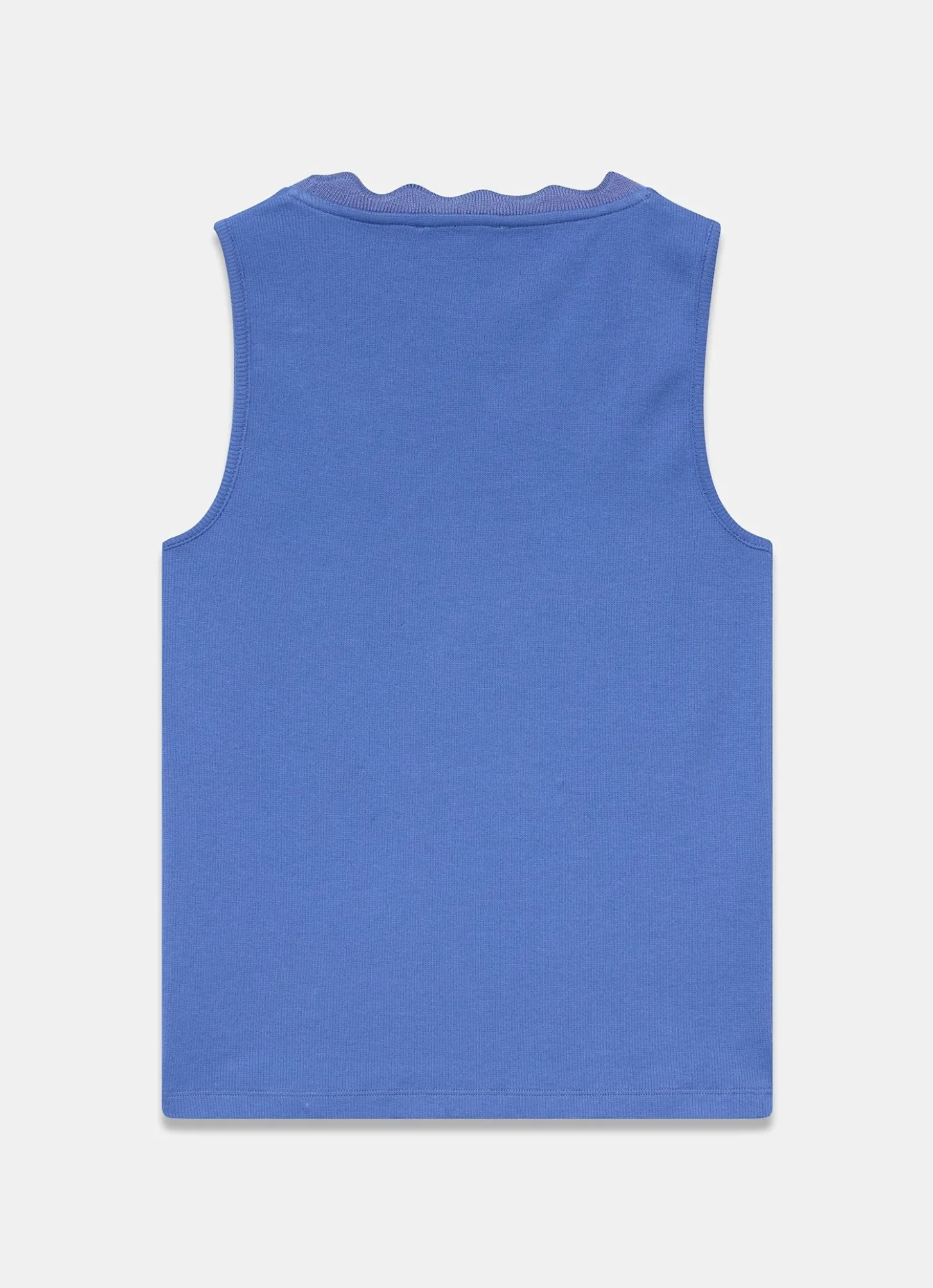 Blue Scallop Trim Vest Top
