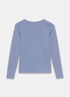 Blue V-Neck Layering Top