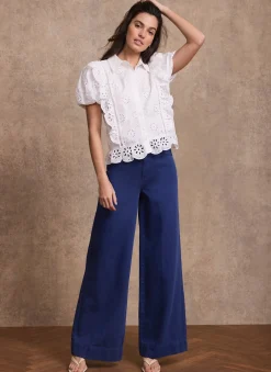 Blue Washed Refined Wide Jeans