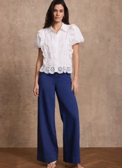 Blue Washed Refined Wide Jeans