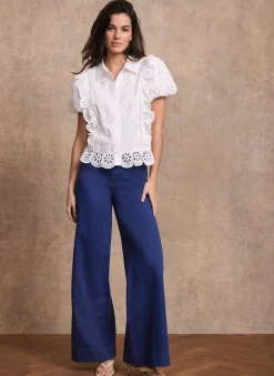 Blue Washed Refined Wide Jeans