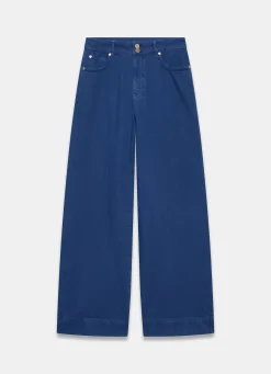 Blue Washed Refined Wide Jeans