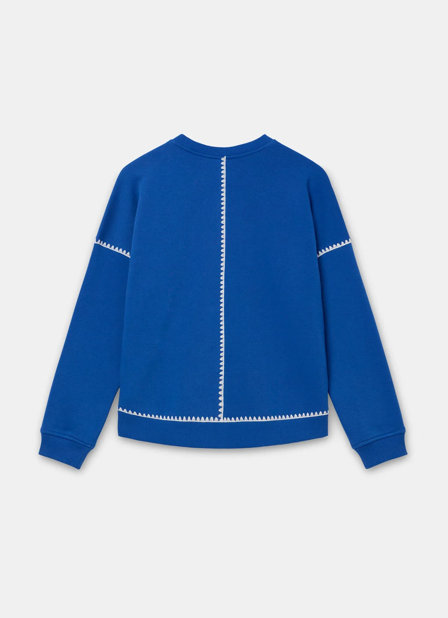 Blue Whipstitch Detail Sweatshirt