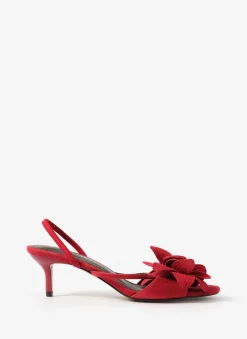 Bri Red Suede Flower Detail Heels